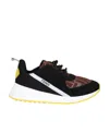 Fendi Ff-logo Print Low-top Sneakers In Black