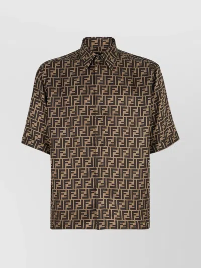 Fendi Brown Silk Shirt