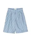 Fendi Ff Logo-print Shorts In Blue