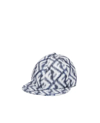 Fendi Ff Logo-print Silk Baseball Cap In Blue