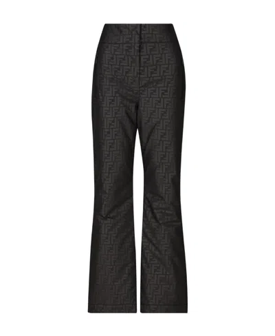 Fendi Ff Logo-print Straight-leg Ski Trousers In Black
