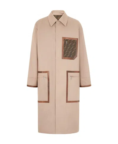 FENDI FENDI FF LOGO JACQUARD REVERSIBLE TRENCH COAT