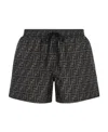 Fendi Ff-logo Print Swim Shorts In Black