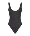 Fendi Ff-logo Print Swimsuit In Black