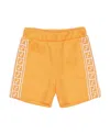 Fendi Ff-logo Print Track Shorts In Orange