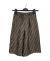 Fendi High Waisted Skirt In Twill Print Ff Clothing In Brown