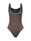 Fendi Ff Logo Print Swimsuit