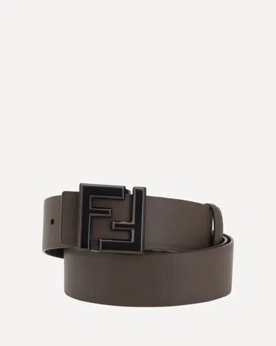 Fendi Ff Logo Reversible Belt In Brown