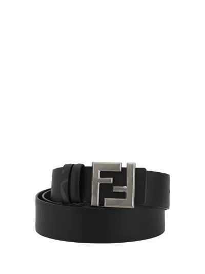 Fendi Ff Logo Reversible Belt In Black