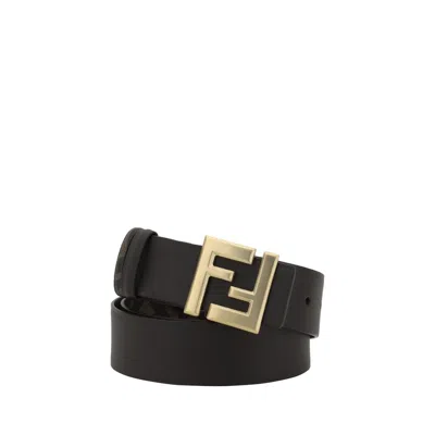 Fendi Men Ff Logo Reversible Belt In Brown