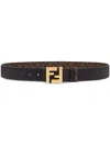 Fendi Cintura Reversibile Ff In Black