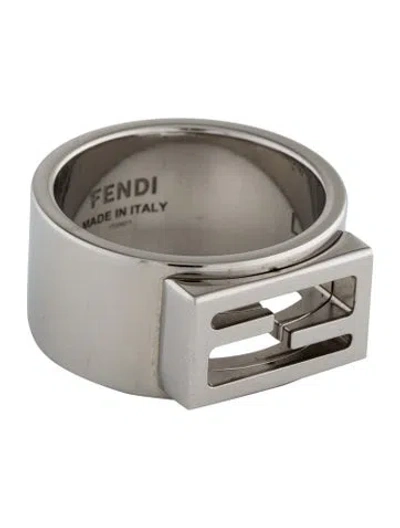 Pre-owned Fendi Ff Logo Ring In Multi