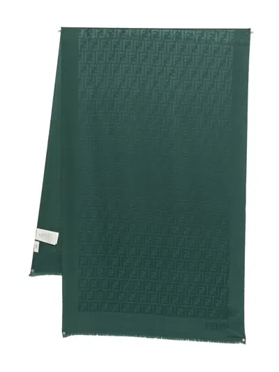 Fendi Ff-logo Scarf In Green