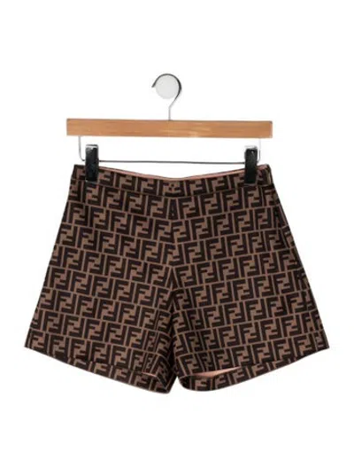Pre-owned Fendi Kids' Ff Logo Shorts In Brown