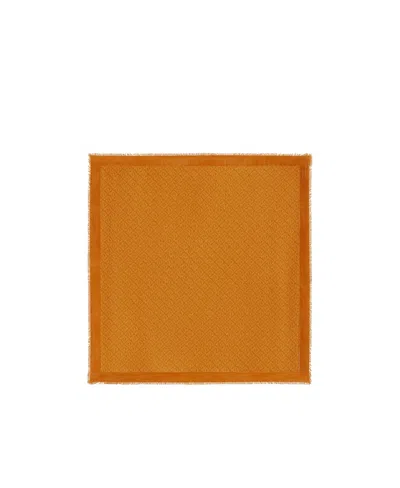 Fendi Ff Logo Silk-wool Scarf In Orange