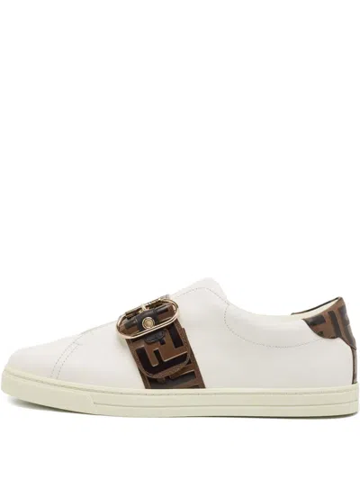 Pre-owned Fendi 2024 Ff-logo Sneakers In White