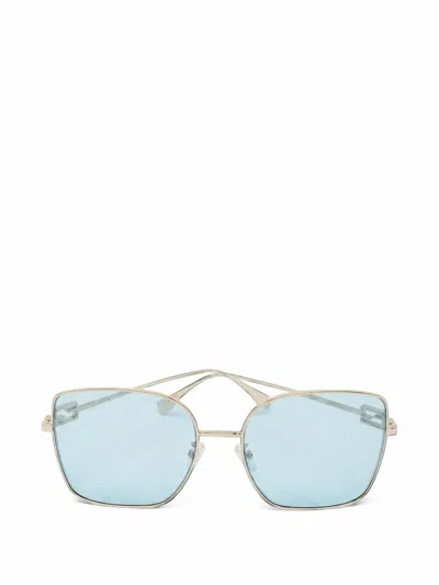 Pre-owned Fendi Ff Logo Square Sunglasses In Gold