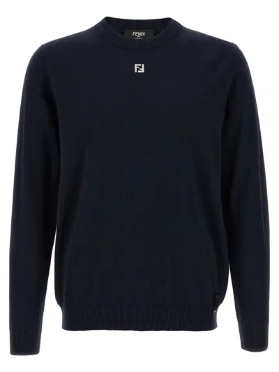 Fendi Ff Logo Sweater Sweaters And Cardigans In Blue