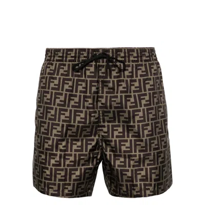 Fendi Ff Logo Swim Shorts In Multi