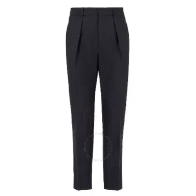 Fendi Ff-jacquard Tapered Wool Trousers In Black