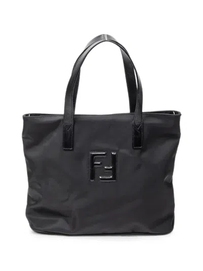 Pre-owned Fendi Ff Logo Tote Bag In Black