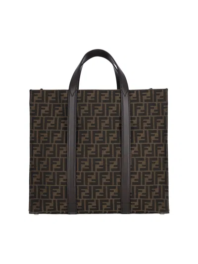 Fendi ‘ff' Logo Tote Bag In Brown