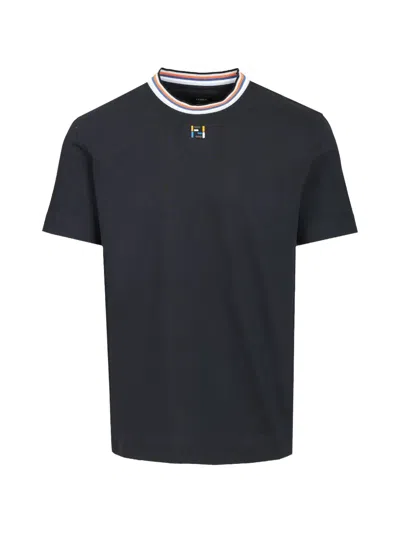 Fendi Ff Regular Fit Polo Shirt Neckline In Blue