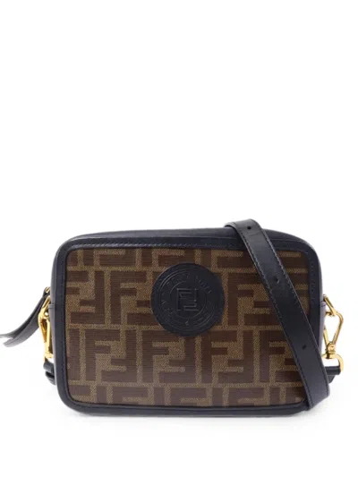 Pre-owned Fendi Ff Logo-motif Shoulder Bag In Brown