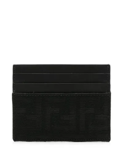 Fendi Ff Logo-pattern Cardholder In Black