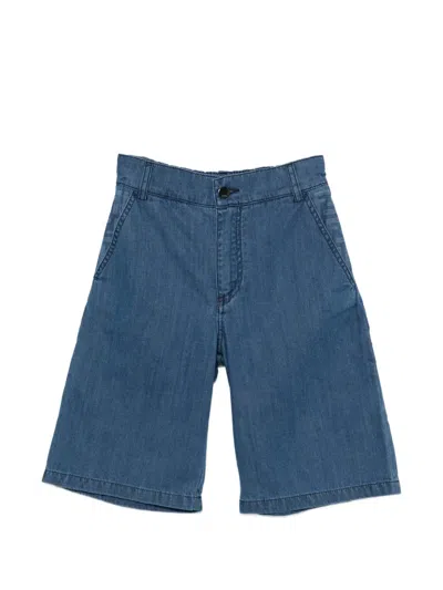 Fendi Ff Logo-print Shorts In Blue