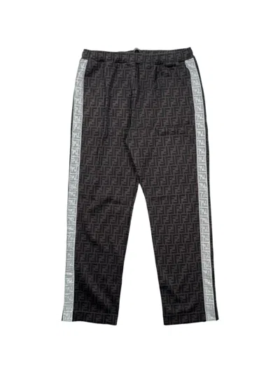 Fendi Ff Logo-print Track Pants In Black