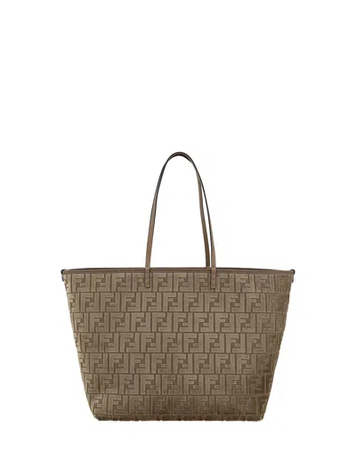 Fendi Ff Logos Tote Bag In Brown