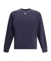 Fendi Ff Long Sleeved Crewneck Sweatshirt In Blue