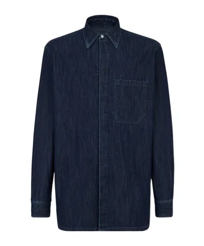 Fendi Ff Long-sleeved Shirt In Black