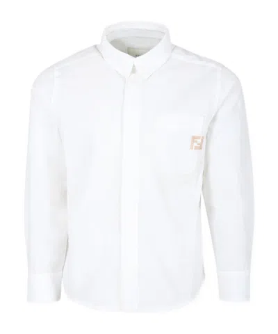 Fendi Ff Long-sleeved Shirt In White
