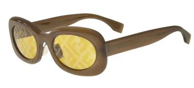 Pre-owned Fendi Ff M0108/s Brown/yellow (09q/bf) Sunglasses