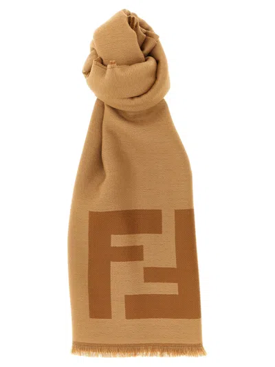 Fendi Ff Macro Scarf Scarves And Foulards Brown