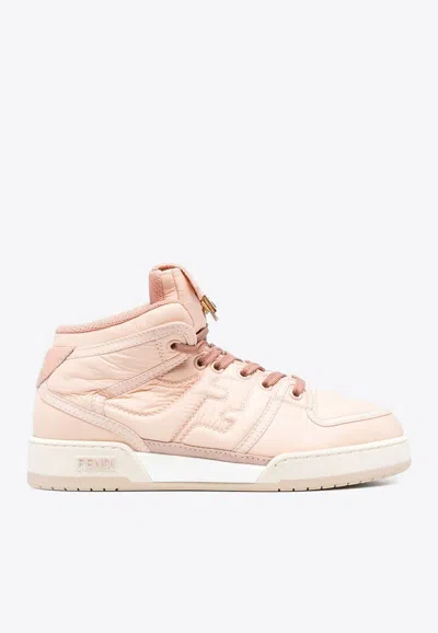 Fendi Ff Match High-top Sneakers In Pink