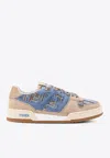 Fendi Women Suede Sneakers With Ff Inserts In Blue