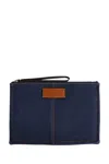 Fendi Medium Logo-patch Pouch In Blue