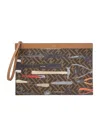 Fendi Ff Medium Flat Pouch In Brown