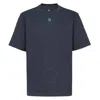Fendi Ff Metal Detail Cotton T-shirt In Blue