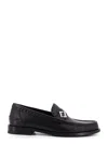 Fendi Men Ff Metal Leather Loafers