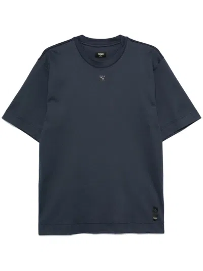 Fendi Ff-plaque T-shirt In Blue