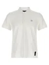 Fendi Ff Metallic Logo Shirt Polo White In Neutral