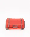 Fendi Ff Midi Baguette Bag In Orange