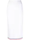 Fendi Stripe Detailed Knitted Pencil Skirt In White