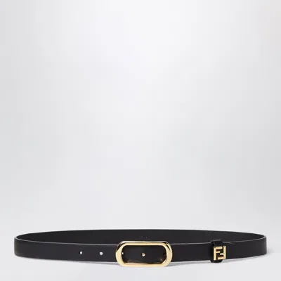Fendi Ff Mini Leather Belt In Black