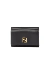 Fendi Ff Mini Trifold In Black