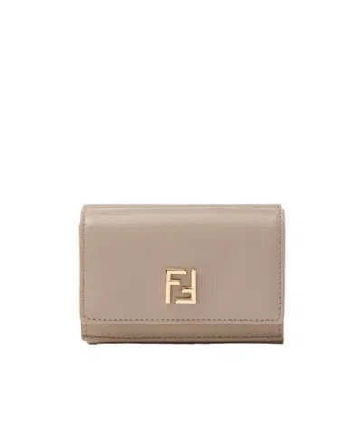 Fendi Ff Mini Trifold In Brown